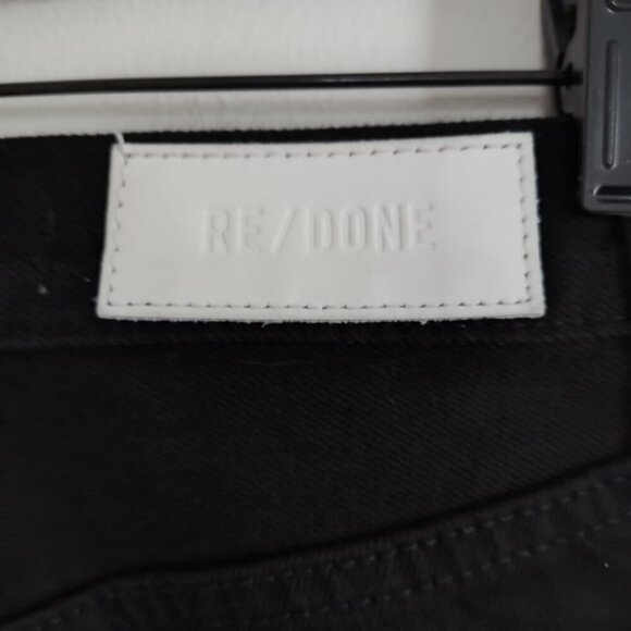 Ladies SZ 23 Re/Done Black 70's Stove Pipe Cropped Jean - Picture 4 of 8